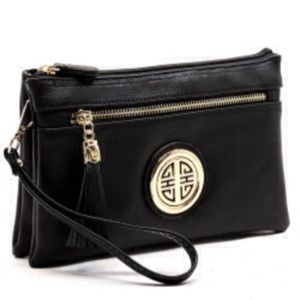 Fashion Logo Clutch Cross Body Purse RY021L Black